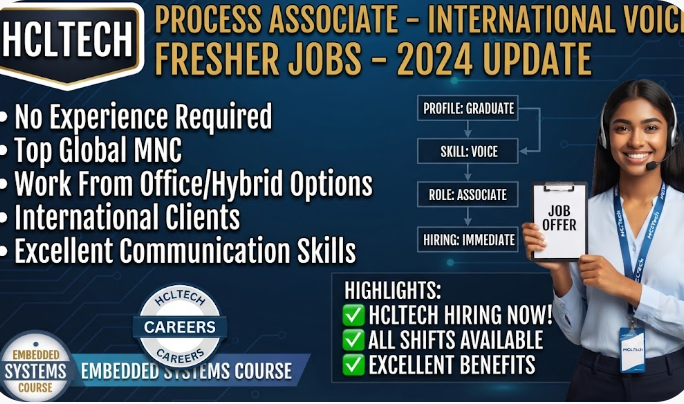 Process Associate – International Voice Process Fresher Jobs – HCLTech, freshers Jobs, Non Voice BPO Jobs, IT Jobs For Freshers, Entry Level Jobs, Customer Support Jobs, Immediate Hiring, Non Voice Process Jobs, IT Fresher Openings, Work From Home Jobs, Night Shift Jobs
